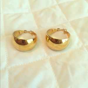 Monet Gold Large Hood Pierced Earrings
